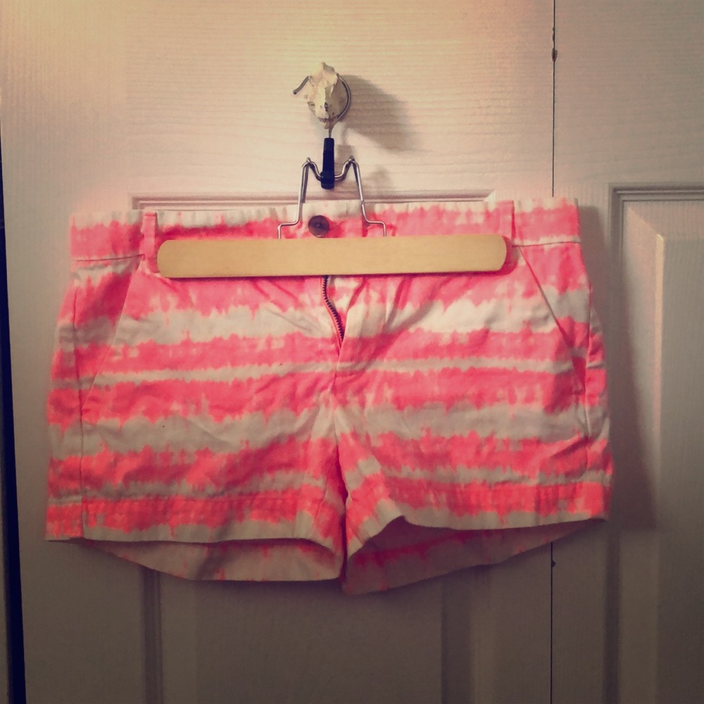 Neon Pink and White Khakis Shorts by GAP. Size 2